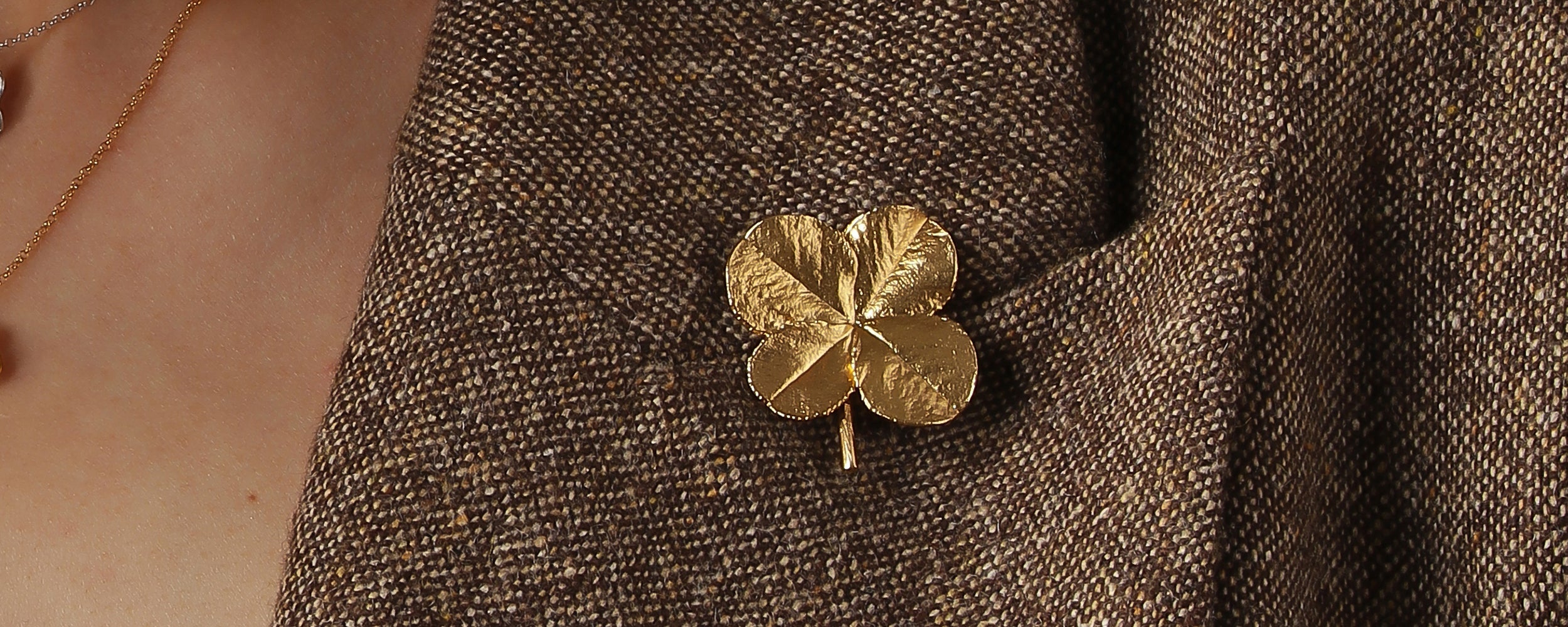 Gold Four Leaf Clover Pin
